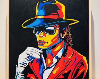 Michael Jackson  original acrylic framed canvas