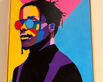 Original Acrylic ASAP Rocky framed original canvas