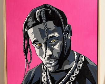Original Acrylic Travis Scott framed original canvas