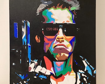 Original Framed Acrylic Terminator Canvas
