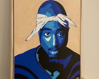 Original large Tupac acrylic acrylic frame canvas