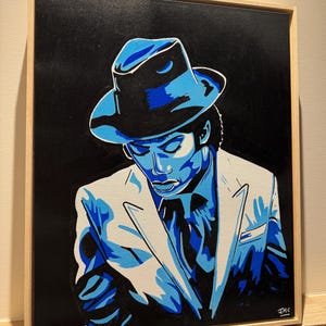 Michael Jackson  original acrylic framed canvas