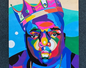 Extra Large Notorious B.I.G 600mm x 450mm Original Acrylic Canvas