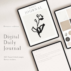 Digital Daily Journal - 365 Pages - for ipad, goodnotes, notability - with bonus digital stickers