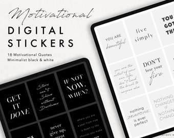 Adesivos digitais | citações motivacionais minimalistas PNG, Goodnotes, Notability PDF planners