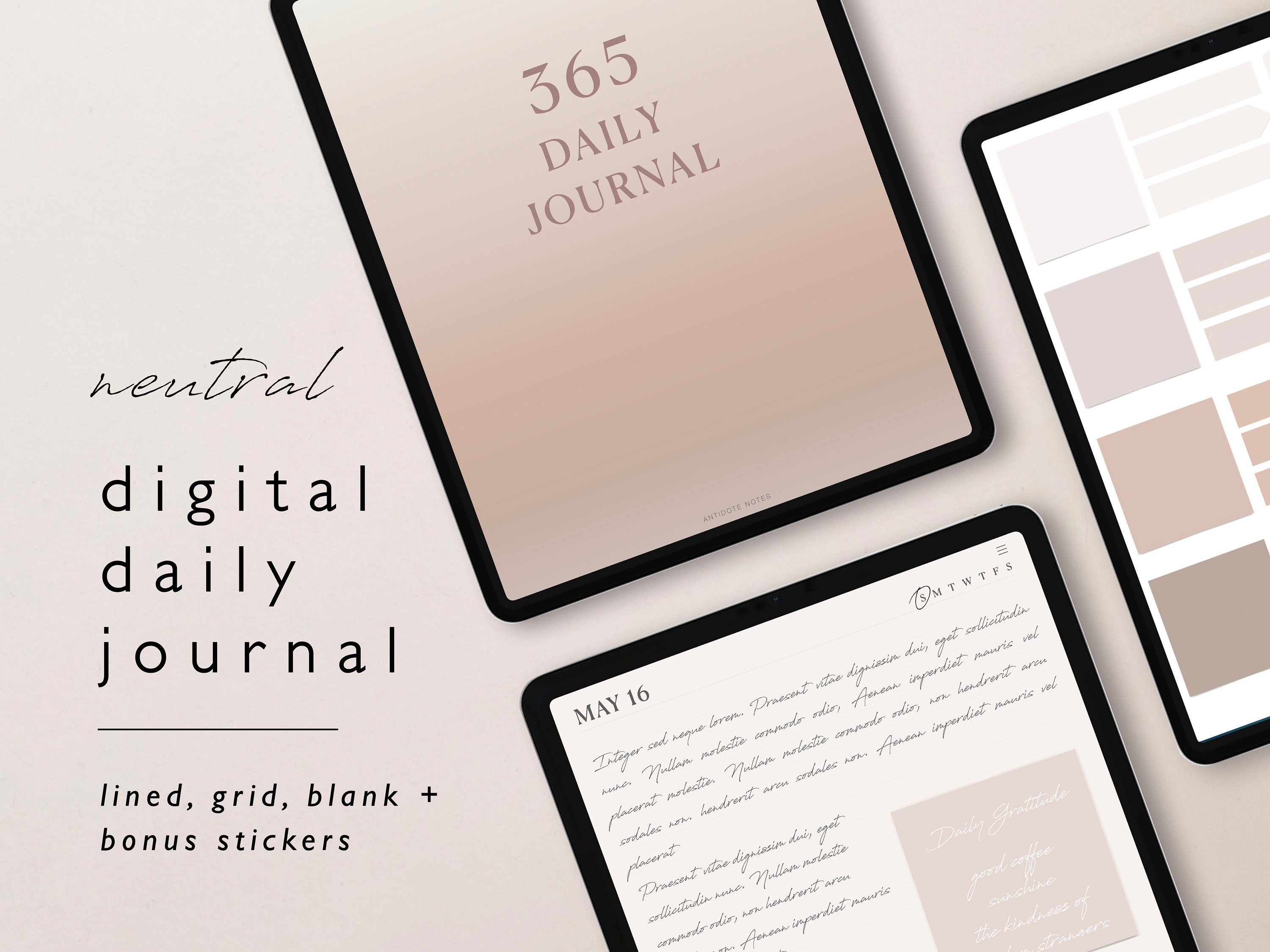 Digital Daily Journal - 365 Pages - for ipad, goodnotes, notability -…