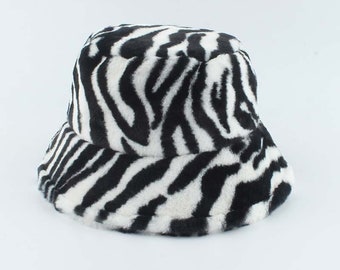 Y2K Culture Zebra Print Bucket Hat