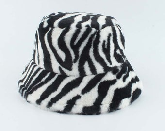 Y2K Culture Zebra Print Bucket Hat
