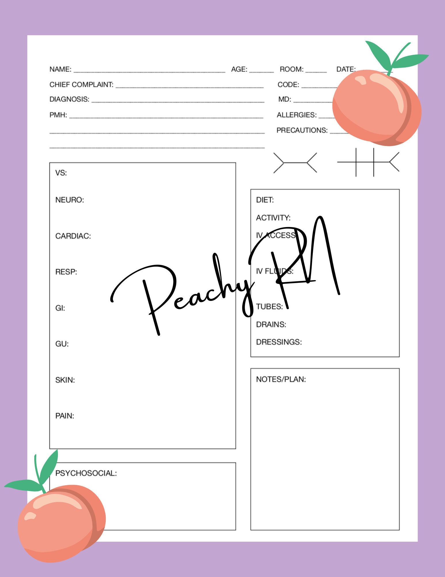 MATERNITY POSTPARTUM Nursing Report Sheet Template 