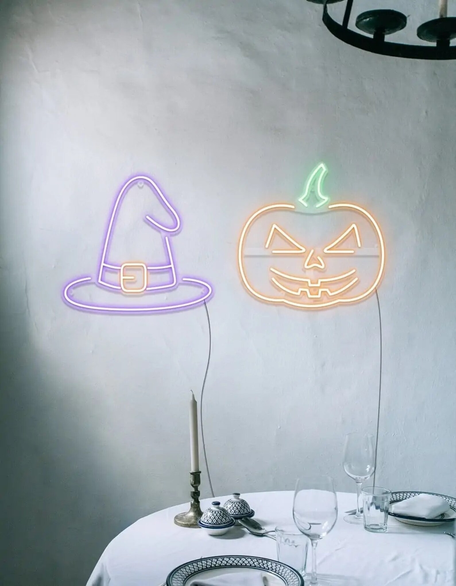 Halloween Neon Light Halloween Neon Sign Witch Hat Neon Etsy
