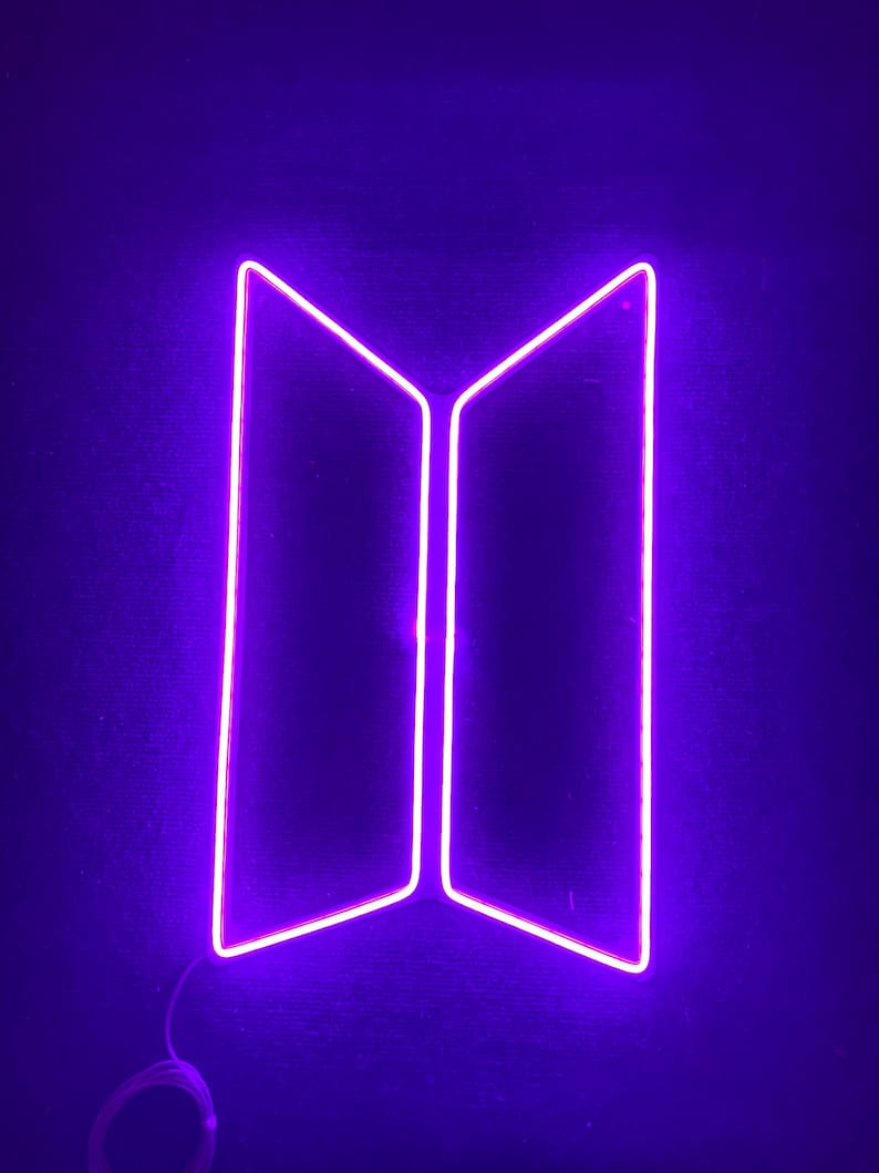 Bts Neon Lights Bts Neon Decorative Wall Bts Neon Sign Army Etsy