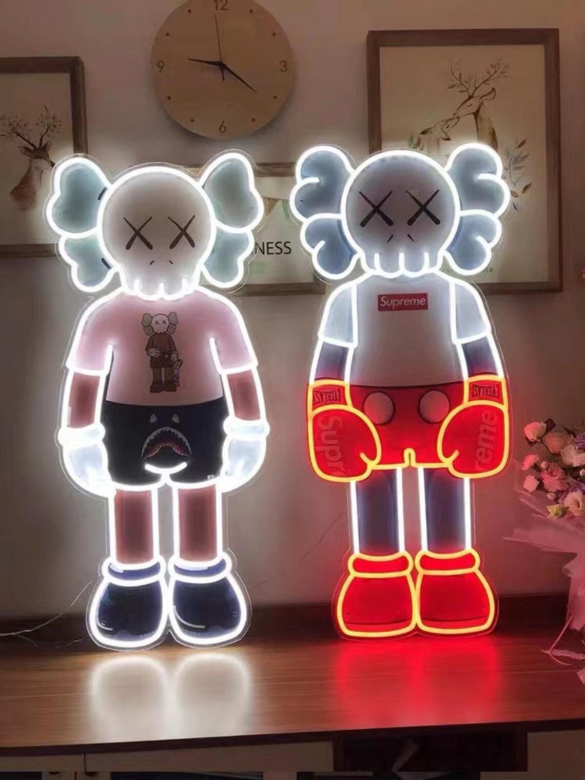 Kaws Art Neon Led Sign Custom Kaw LED Neon Sign Custom | Etsy