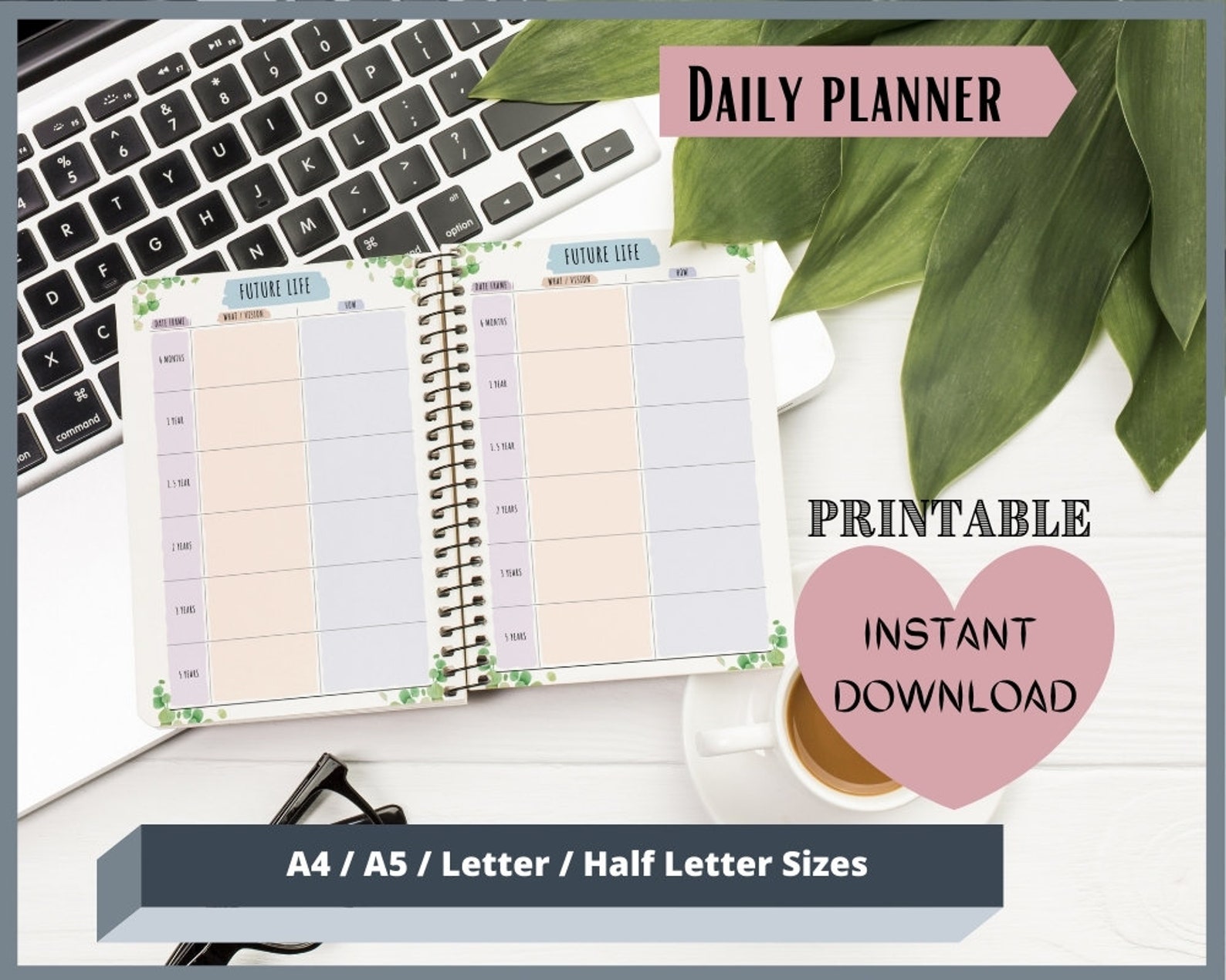 Printable PDF Instant download Future planner for help to | Etsy