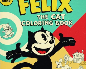Felix the Cat Coloring Book: Vintage Cartoon Activity (Digital Download, PDF/JPEG A4