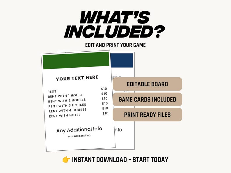 Customizable Monopolystyle Board Game Template Custom Game Creator