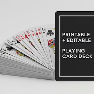 Plantilla de naipes editable / Baraja de póker/blackjack personalizable / Archivos SVG, AI, PNG, PDF, EPS / Imprime tus propias cartas / Kit de cartas DIY
