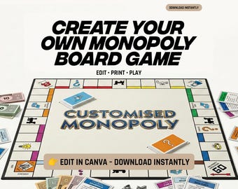Customizable Monopoly-Style Board Game Template – Custom Game Creator Kit (AI, PDF, SVG)