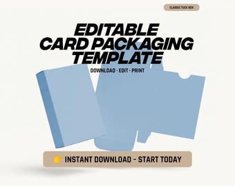 Spielkarte Verpackungsbox Vorlagen | Bearbeitbares Canva Design (Instant Download)