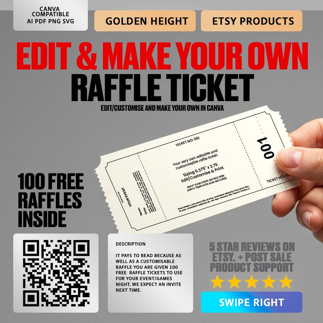 Staples Raffle Tickets Canva Editable Printable Raffle Tickets With 100 Free Raffles | Print ...