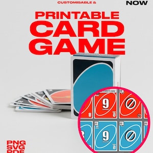 Baraja de cartas imprimible - PDF, SVG y PNG - Crea tus propias reglas - Colores primarios clásicos