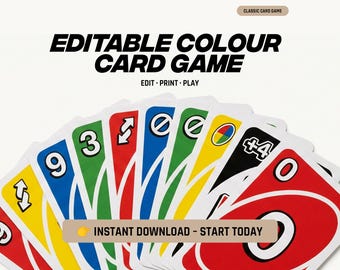 Customisable Card Game – Printable Family Party Game (PDF, PNG, SVG)
