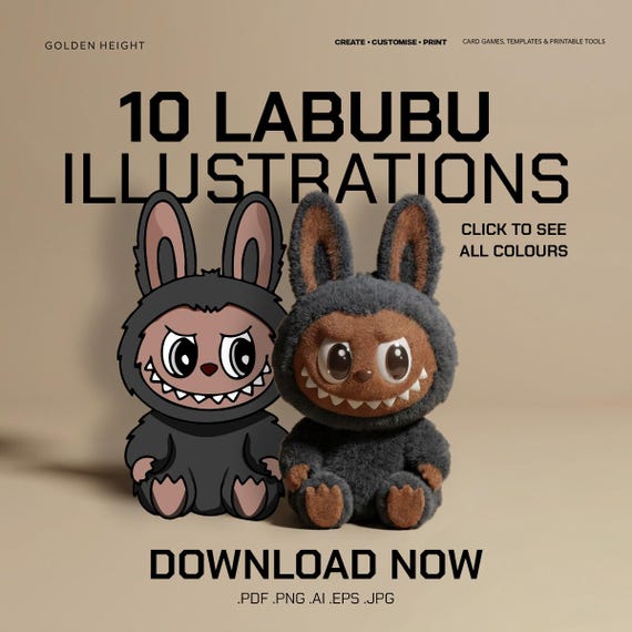 Labubu Vector Art Bundle: High-Res Illustrations for Print & Cricut (Digital Download)