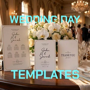 Editable Wedding Stationery Suite | Minimalist Template Pack | PDF, AI, INDD | Invitation, Menu, Program & More