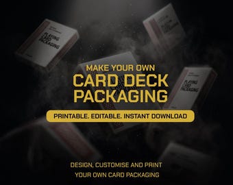Plantillas de cajas para naipes / Diseño editable en Canva (descarga instantánea)