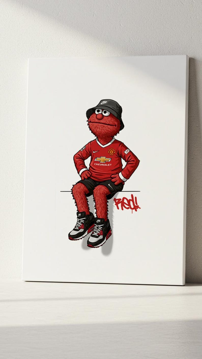 Man Utd Elmo Streetwear Poster: Football Fan Art (Digital Download) image 1