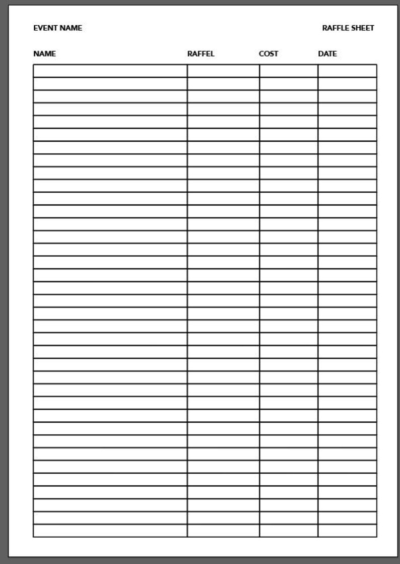 250 Printable Raffle Tickets W/template | Editable | Instant PDF ...