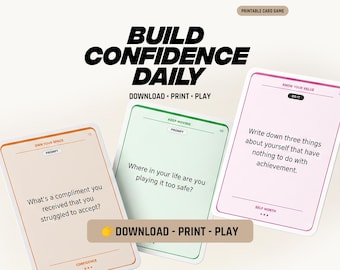 Printable Affirmation Cards Gift | +60 Self Care Positive Mindset Cards | Self Love Birthday Gift for Her | Instant PDF Download