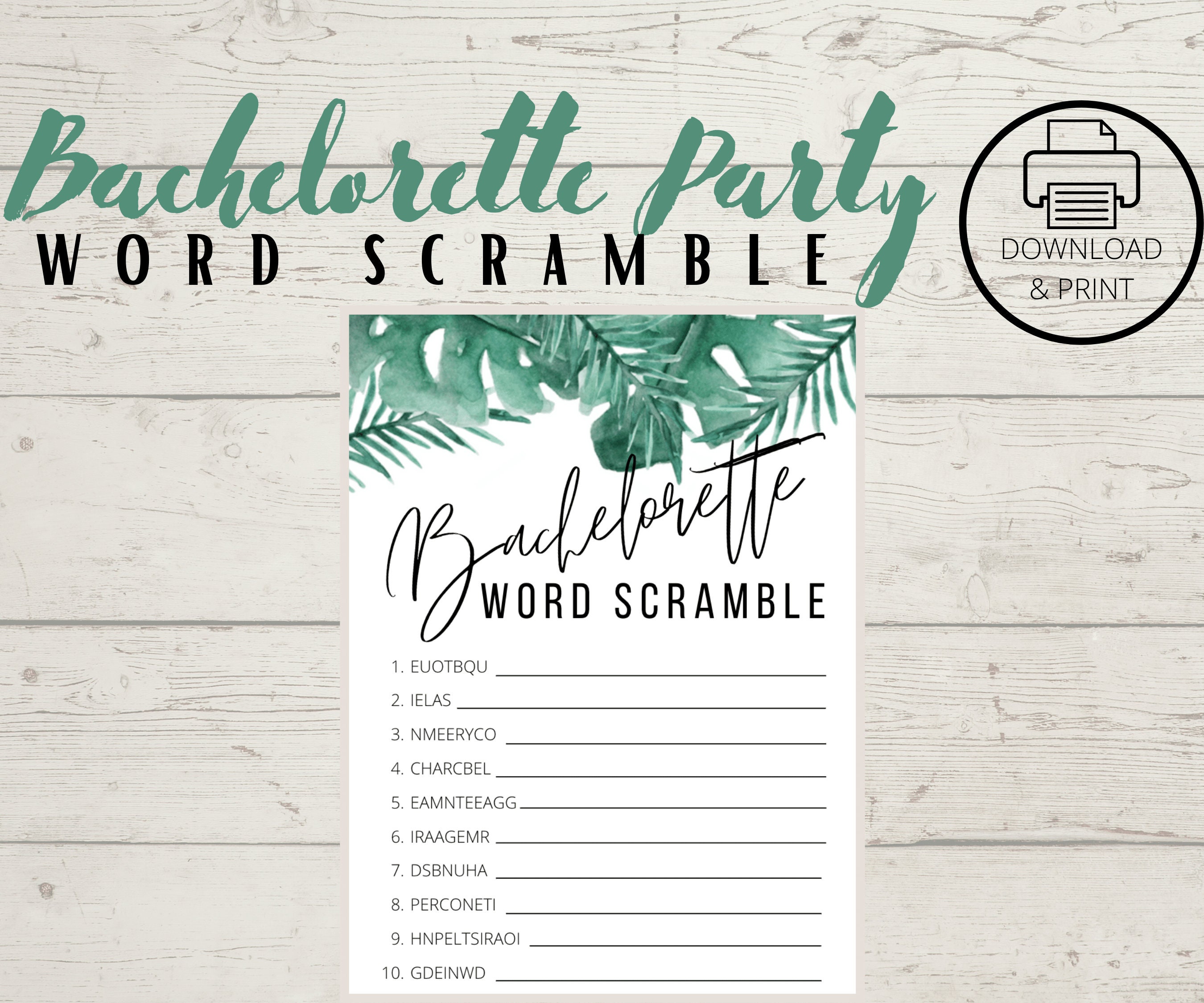Bachelorette Party Games Word Scramble Bachelorette | Etsy