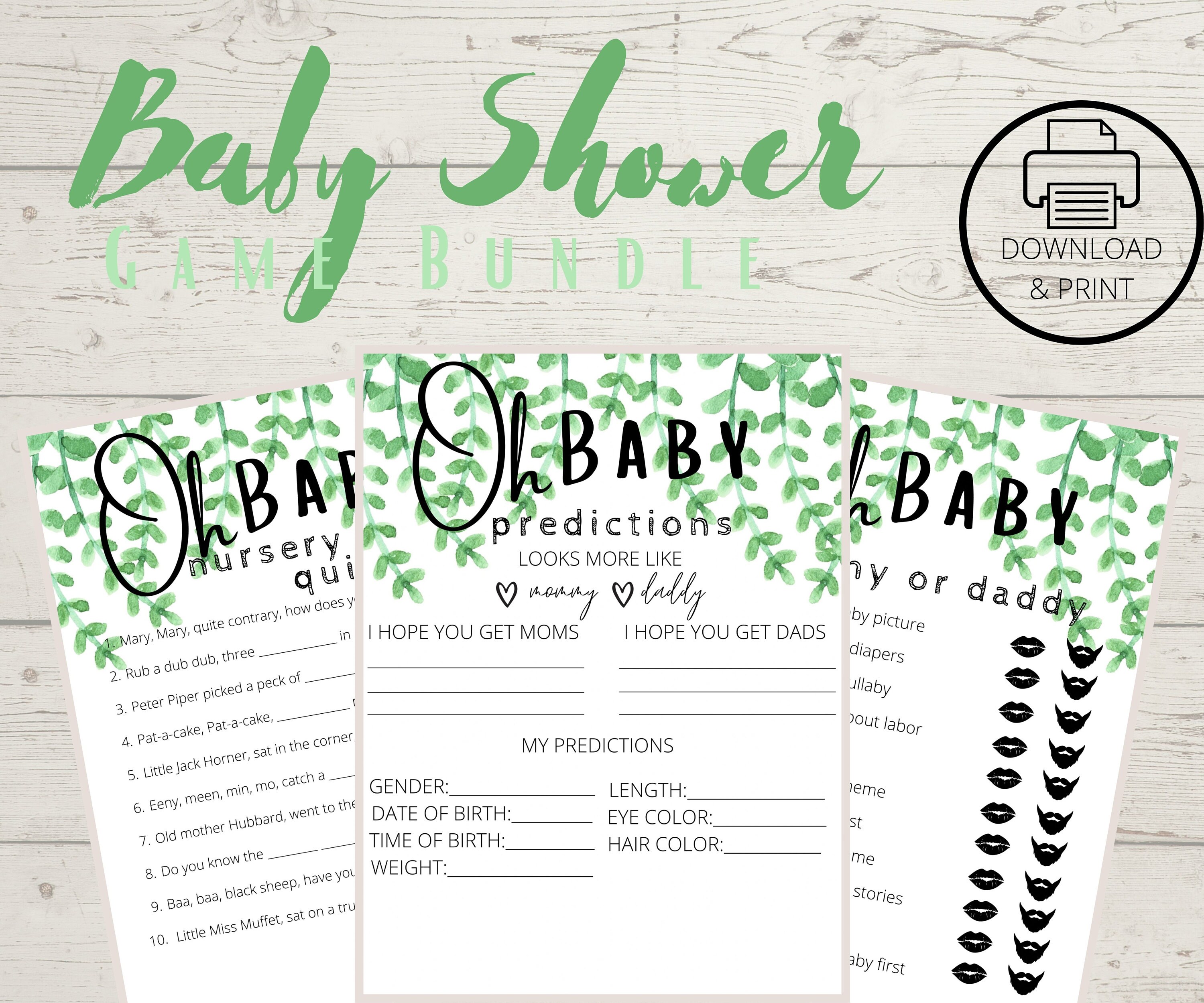 Baby Shower Party Games Bundle 10 Baby Shower Games Package | Etsy