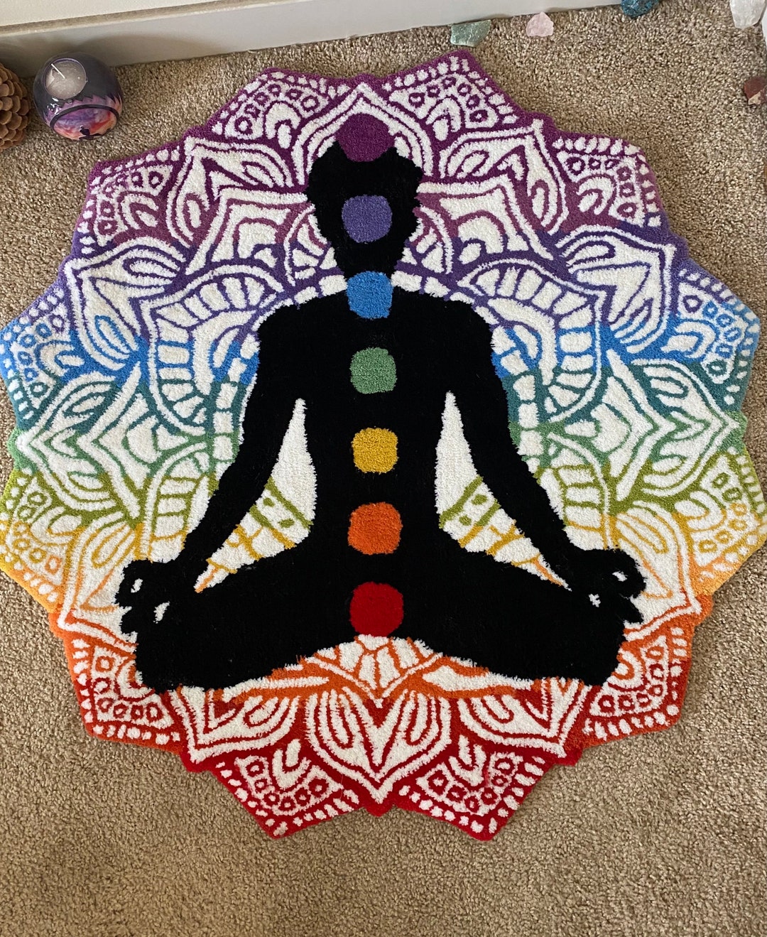 Meditation Relax Focus Seven Chakra Energy Mind Body Soul Rug - Etsy