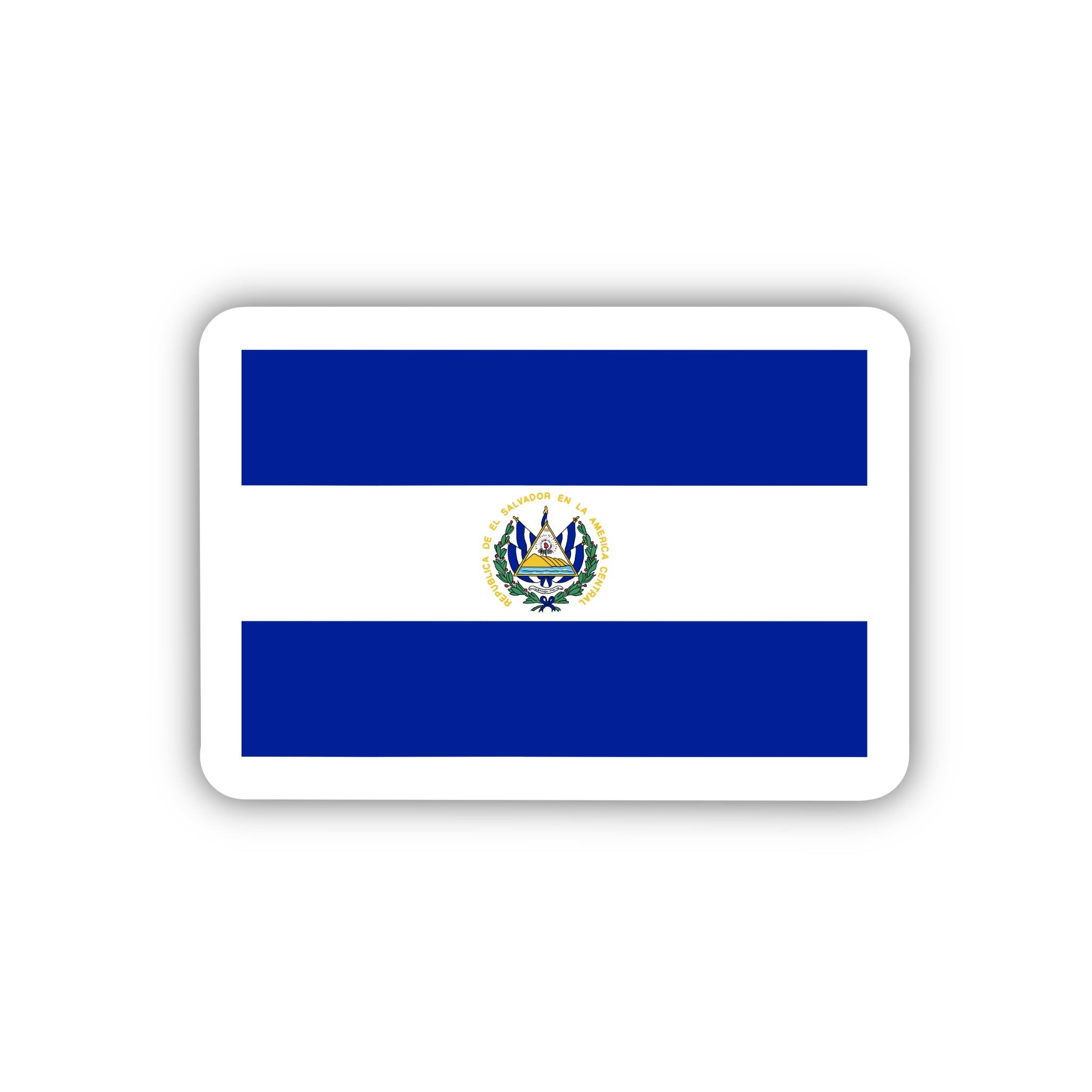 El Salvador Flag Domed Chrome Emblem Decal - 2" X 2.25" Proud Flag Car Sticker