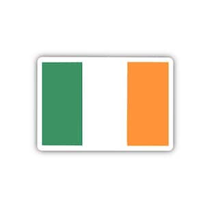 Ireland Flag Sticker - 2&quot; Vinyl Decal | Waterproof Irish Flag Sticker for Laptops, Cars, Notebooks, St. Patrick’s Day Gifts