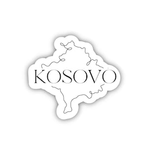 High-Quality 2-Inch Kosovo Vinyl Country Sticker, Perfect for Laptops, Travel Cases & More
