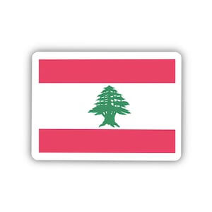 Lebanon Flag Clear Sticker - 2&quot; Length | Durable Transparent Lebanese Emblem for Cars, Laptops & Travel