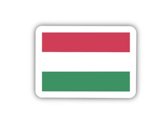 Hungary Map Flag Sticker Decal / MagyarorszÃ¡g / Budapest / Hungarian 4 Inches 4 Inch