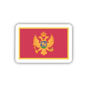 Montenegro Flag Clear Sticker - 2&quot; Length | Transparent Emblem Decal for Cars, Laptops, and Travel Gear | Durable and Weatherproof
