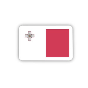 Malta Flag, Clear Sticker, 2” length