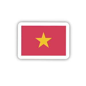 Vietnam Flag Clear Sticker - 2&quot; Length | Weatherproof Vinyl Decal Celebrating Vietnamese Heritage