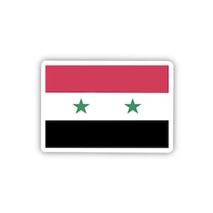 Patriotic Syria Flag Sticker | Durable Waterproof Decal for Cars, Laptops, or Water Bottles | Middle Eastern Cultural Gift