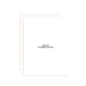 Tarjeta de felicitación de cumpleaños / Tarjeta de felicitación de cumpleaños italiana / Tarjeta de felicitación minimalista / Deseos de cumpleaños italianos / Interior en blanco / Tarjeta de cumpleaños cultural