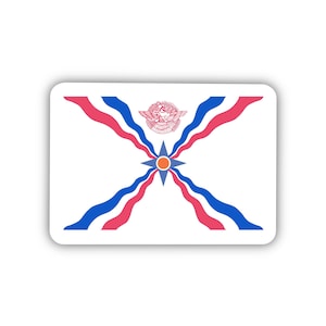 Assyrian Flag Clear Sticker - Waterproof Vinyl Decal, 2&quot; Durable Cultural Emblem, Patriotic Accessory for Laptops & Cars