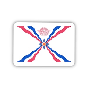 Assyrian Flag Clear Sticker - Waterproof Vinyl Decal, 2" Durable Cultural Emblem, Patriotic Accessory for Laptops & Cars