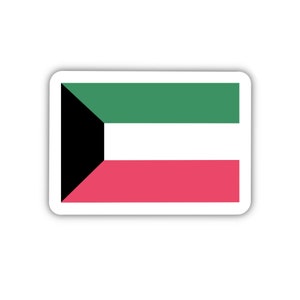 Kuwait Flag Clear Sticker - 2&quot; Length | Weatherproof Vinyl Decal Celebrating Kuwaiti Heritage