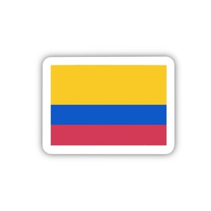 Colombia Flag Clear Sticker - 2&quot; Length | Weatherproof Vinyl Decal Celebrating Colombian Pride