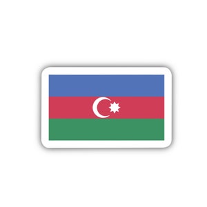 Azerbaijan Flag Clear Sticker - Waterproof Vinyl Decal for Laptops, Water Bottles, Cars - Patriotic Emblem