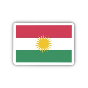Kurdistan Flag Sticker – Transparent Vinyl Decal for Laptops, Cars, Water Bottles | Kurdish Pride & Heritage Gift